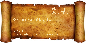 Kolonics Attila névjegykártya