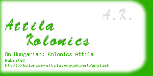 attila kolonics business card